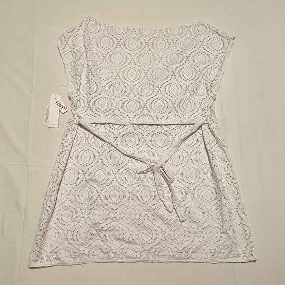 Freya White Mesh Swim Cover Up Top Womens Size Medium - Picture 1 of 14